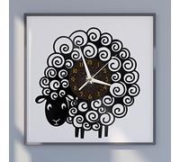VCSFR Horloge Murale à Base d'éthylène de Mouton, l'horloge Murale silencieuse et sans Coup de Pied dans Le Salon de la Famille de Cuisine dans Le Fonctionnement de la Cuisine (C、sans lumière LED)