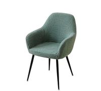 VCSZYAFX 1/4 pièces Housse De Chaise À Bras Haut Élastique Manger Fauteuil Feuille Jacquard Housses Siège for La Maison Mariage Fundas Para Sillas Adapté aux Clubs et Bars(A3 Green,4pcs Chair Cover)