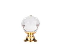 VCSZYAFX Boule de cristal placard tire verre monotrou boutons tiroir alliage armoire poignée avec vis meubles matériel accessoires Poignet de Porte Cuisine et Armoire(Gold,2.9x2x1.6cm)