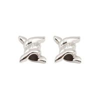 VCSZYAFX Breloques de chaussures en fil d'épine, 2 pièces, boucles métalliques, accessoires lacet, fleur décorative, anneau fer, lacets pour Chaussures Décontractées(Silver)