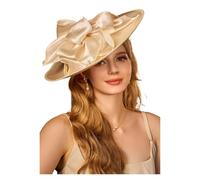 VCSZYAFX Chapeau De Mariage Fascinateurs de luxe Accessoires cheveux Noël uniques Chapeaux multicolores Chapeau mariage for fête thé(Champagne)