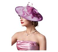 VCSZYAFX Chapeau De Mariage Fascinateurs de luxe Accessoires cheveux Noël uniques Chapeaux multicolores Chapeau mariage for fête thé(Purple)