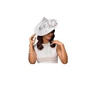 VCSZYAFX Chapeau De Mariage Fascinateurs de luxe Accessoires cheveux Noël uniques Chapeaux multicolores Chapeau mariage for fête thé(White)