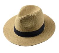 VCSZYAFX Chapeau de Paille Pliable à Grande tête for Hommes, Chapeau de Cowboy d'été en Plein air, Chapeaux de Soleil de Plage de Sable, Chapeau Fedora pour Femme(Khaki,61cm-64cm)