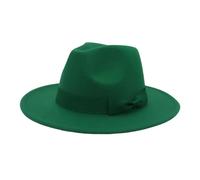 VCSZYAFX Chapeau Fedora À Large Bord for Femme, Couleur Unie, Style Jazz, Idéal for Une Fête De Mariage Ou Église, Collection Automne-Hiver(Grass Green,56-58cm)