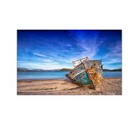 VCSZYAFX Fond d'aquarium Autocollant de Fond d'aquarium, Affiche Navire échoué, décoration, Papier Peint Auto-adhésif, arrière-Plan(54x122cm)