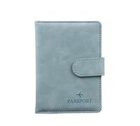 VCSZYAFX Housse de Passeport RFID en Cuir PU, étui Protection for Hommes et Femmes, Support Voyage avec Portefeuille for Carte crédit pour Billets, Argent, Cartes(B Blue)