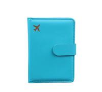 VCSZYAFX Housse de Passeport RFID en Cuir PU, étui Protection for Hommes et Femmes, Support Voyage avec Portefeuille for Carte crédit pour Billets, Argent, Cartes(A Blue)