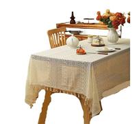 VCSZYAFX Nappe à Pampilles en Dentelle Blanche de Style Vintage Romantique, 1 pièce, adaptée for Pique-Nique, Mariage Idéal pour Les Tables Basses et Les Pique-niques(1pc W100xL140 cm)
