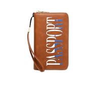 VCSZYAFX Porte-Passeport de Protection RFID, Multifonctionnel en Cuir PU, Carte Lettre dégradé, Accessoires Voyage Unisexe pour Billets, Argent, Cartes(Brown)