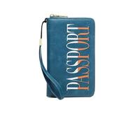 VCSZYAFX Porte-Passeport de Protection RFID, Multifonctionnel en Cuir PU, Carte Lettre dégradé, Accessoires Voyage Unisexe pour Billets, Argent, Cartes(Blue1)