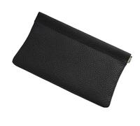 VCSZYAFX Portefeuille Long en Cuir de Vache, Porte-Passeport, permis Conduire, Document, câble données, Trousse Maquillage, Rangement, Fermeture Automatique pour Billets, Argent, Cartes(Black)