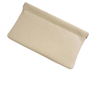 VCSZYAFX Portefeuille Long en Cuir de Vache, Porte-Passeport, permis Conduire, Document, câble données, Trousse Maquillage, Rangement, Fermeture Automatique pour Billets, Argent, Cartes(Beige)