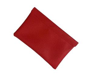 VCSZYAFX Portefeuille Long en Cuir de Vache, Porte-Passeport, permis Conduire, Document, câble données, Trousse Maquillage, Rangement, Fermeture Automatique pour Billets, Argent, Cartes(Red)