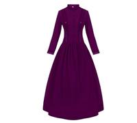 VCSZYAFX Robe de princesse médiévale rétro punk gothique cour royale for dame, bal élégant, vampire, diable, costume victorien Noël(PURPLE,XX-Large)