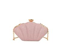 VCSZYAFX Sac de soirée décontracté en forme de coquillage, sac à main à paillettes et strass, sac à bandoulière de grande capacité, pochette for dames, sac de fête Pour Femmes(Pink)
