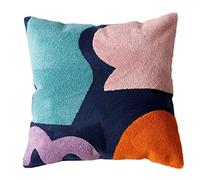 vctops Boho Geometric Tufted Decorative Throw Pillow Cover Farmhouse Cotton Embroidery Accent Square Cushion Case for Couch Sofa Bed (EmbroideryN, 18"x18")