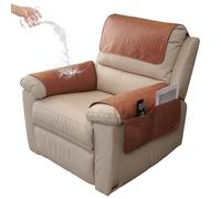 vctops Lot de 3 housses d'accoudoir de canapé, résistantes à l'eau, en faux daim, pour appuie-tête de fauteuil inclinable, antidérapante, lavable - Protection de meubles (café foncé, 1 place)