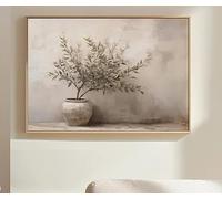 Vcvbhbn Vintage Minimalist Wall Art Italy Olive Tree in Vase Canvas Painting Poster Prints Still Life Botanical Antique Home Room Decor(70x90cm/Frameless)