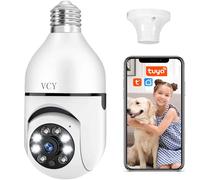 VCY Caméra de sécurité à Ampoule E27 Caméra IP WiFi sans Fil à 360 degrés, caméra IP 5 GHz 1080p Smart Home Surveillance Kids Cam avec détection de Mouvement Vision Vision Nocturne Suivi Automatique