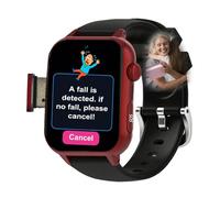 VCYEX Bracelet Alarme Personne Agee avec Détection De Chute Montre 4G pour SeniorsPersonne Âgée Bouton SOS Suivi GPS Appel Bidirectionnel pour Alzheimer Et DémenceRed,1.96 * 1.57 * 0.47inch