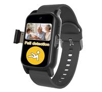 VCYEX Bracelet Alarme Personne Agee Détection De Chute Montre Connectée Montre Appel Vocal HD Et Étanche Montre Connectée Petit PoignetBlack,1.25 * 0.57 * 2.22inch