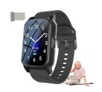 VCYEX Bracelet Alarme Personne Agee, Détection De Chute Montre Connectée, Montre Traceur GPS Appel Vocal HD Et Étanche, Montre Connectée Petit PoignetBlack,1.25 * 0.57 * 2.22inch