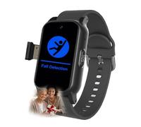 VCYEX Bracelet Alarme Personne Agee, Montre Connectée avec Détecteur De Chute, Bracelet De Positionnement Bouton SOS, GPS, Montre AlzheimerBlack,1.25 * 0.57 * 2.22inch