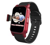 VCYEX Bracelet Alarme Personne Agee Montre Connectée Senior Dispositifs D'alerte De Chute pour Personnes Âgées Bouton SOS d'urgence Et Appel Vidéo HD pour AlzheimerRed,1.25 * 0.57 * 2.22inch