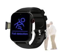 VCYEX Bracelet Alarme Personne Agee, Montre d'urgence Senior avec Détecteur De Chute, Bracelet SOS Et Alarme De Chute, GPS Senior, pour Alzheimer Et DémenceBlack,1.96 * 1.57 inch