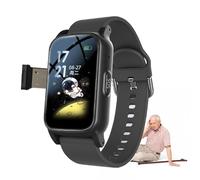 VCYEX Dispositifs D'alerte De Chute pour Personnes Âgées, Bracelet Alarme Personne Agee Montre Connectée avec Vidéo, Voix Et Message SOS, GéorepérageBlack,1.25 * 0.57 * 2.22inch