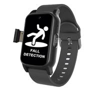 VCYEX Dispositifs D'alerte De Chute pour Personnes Âgées Personne Âgée Montre Connectée avec Détecteur De Chute Bouton SOS Appel Vidéo HD ÉtancheBlack,1.25 * 0.57 * 2.22inch