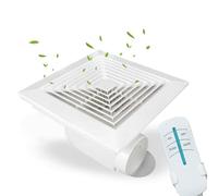 Vcyex Extracteur d'air， avec Télécommande Et Clapet Anti-Retour ，extracteur d'air Silencieux，De Salle De Bain Muraux pour Douche Salle De Bain Bureau Maison White,10INCHES