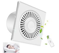 Vcyex Extracteur d'air avec Télécommande Et Clapet Anti-Retour Extracteur d'air Silencieux Ventilateur Ultra-Mince Salle De Bain Adapté pour Cuisine Serre Garage Ventilation Fenêtre,6in
