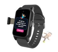 VCYEX Montre 4G pour Seniors avec Détection De Chute, Traceur Personne Âgée, Bouton SOS, Suivi GPS, Appels Vidéo HD, Idéal pour Les Soins des Personnes ÂgéesBlack,1.25 * 0.57 * 2.22inch
