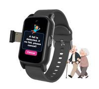 VCYEX Montre 4G pour Seniors avec Détection De Chute, Traceur Personne Âgée, Bouton SOS, Suivi GPS, Appel Bidirectionnel, pour Alzheimer Et DémenceBlack,1.25 * 0.57 * 2.22inch