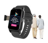 VCYEX Montre Connectée Senior, Détection De Chute Et SOS 3 S, Rappel Médicaments, Appel Vidéo HD, Montres Intelligentes Surveillance De La Santé des Personnes ÂgéesBlack,1.25 * 0.57 * 2.22inch