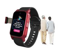 VCYEX Montre Connectée Senior, Détection De Chute Et SOS 3 S, Rappel Médicaments, Appel Vidéo HD, Montres Intelligentes Surveillance De La Santé des Personnes ÂgéesRed,1.25 * 0.57 * 2.22inch