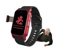 VCYEX Montre pour Personne Agée avec Détection De Chute, Montre D'appel d'urgence - pour Personnes Âgées - Bouton SOS, Bracelet De Positionnement GPS, Appels VidéoRed,1.25 * 0.57 * 2.22inch