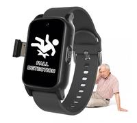 VCYEX Montre Urgence Senior Dispositifs D'alerte De Chute pour Personnes Âgées Bouton SOS d'urgence Et Appel Vidéo HD Montre Connectée Senior pour AlzheimerBlack,1.25 * 0.57 * 2.22inch