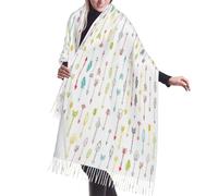 VCzsdff Art coloré dessiné à la main avec flèches de style bohème imprimé écharpes élégantes pour l'automne et l'hiver écharpes de Noël châles et écharpes pour femmes pour toutes les saisons cadeau