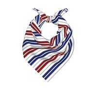 VCzsdff Bandanas tendance en satin imprimé à rayures rouges, bleues, blanches et grises, élégante pour homme et femme