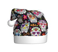 VCzsdff Bandeaux de Noël colorés avec imprimé tête de mort et fleurs - Unisexe - Pour adulte - Décoration de Noël - Bonhomme de neige - Chapeau de Père Noël