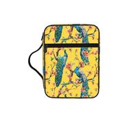 VCzsdff Beau sac de rangement imprimé paon avec écriture, résistant à l'eau, support de papeterie pour église, culte d'église