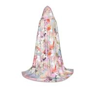 VCzsdff Belle cape à capuche gothique médiévale à fleurs roses pour adolescents Cosplay Renaissance Foire Scène Théâtre