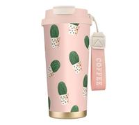 VCzsdff Cactus Gobelet à café isotherme avec couvercle anti-fuite, tasse de voyage en acier inoxydable 316 avec dragonne