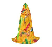 VCzsdff Cape à capuche gothique médiévale avec chapeau de cactus et piment pour adolescents - Costume de renaissance, foire, théâtre