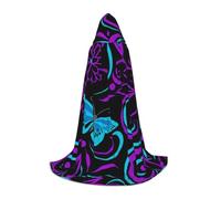 VCzsdff Cape à capuche gothique médiévale avec papillon sur une belle fleur pour adolescents, cosplay, renaissance, foire, théâtre