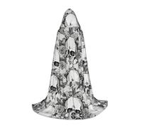 VCzsdff Cape à capuche gothique médiévale avec tête de mort squelette pour adolescents - Costume de Renaissance - Foire - Théâtre