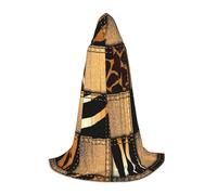 VCzsdff Cape à capuche gothique médiévale en jean denim patchwork pour adolescents cosplay Renaissance Foire Scène Théâtre